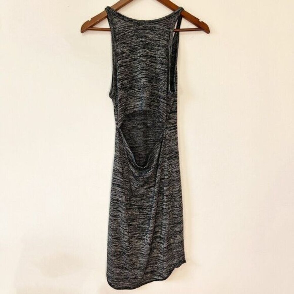 Aritzia Wilfred Free Yasmin Gray Spacedye Cut Out Back Bodycon Dress - Picture 4 of 10